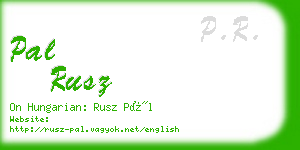 pal rusz business card